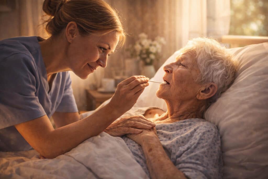 Mitfühlende Pflege im Sonnenlicht