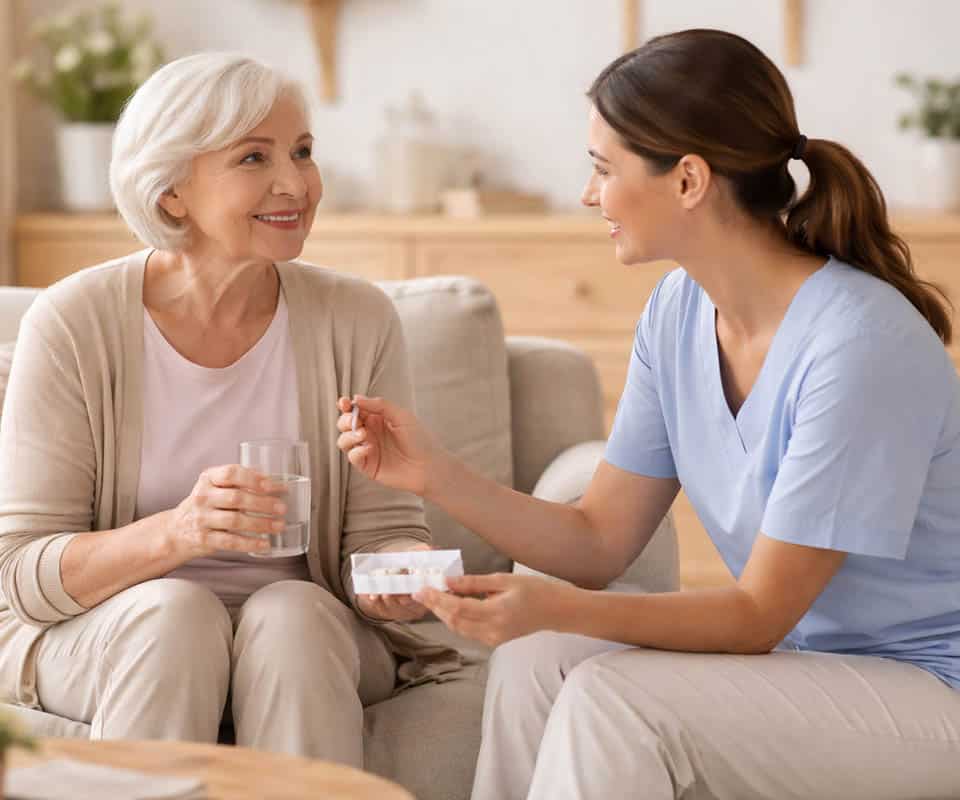 Pflege und Fürsorge im Wohnzimmer